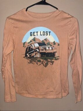 Boys GAP Get Lost Kids' Long-Sleeve Graphic Tee - Tan Sz Large